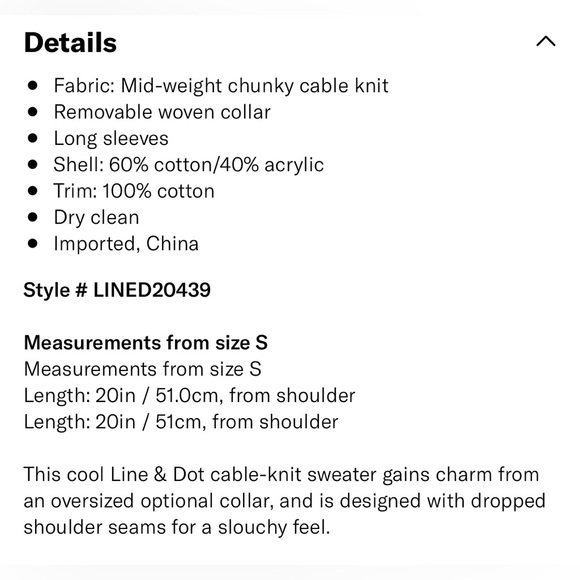 NWT Line & Dot white sweater, size M - Picture 8 of 11